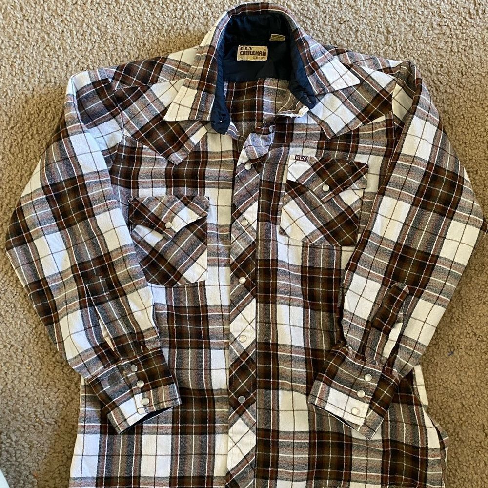 Mens Plaid Ely Cattleman Western Style Mexican Style Flannel Button Down Shirt